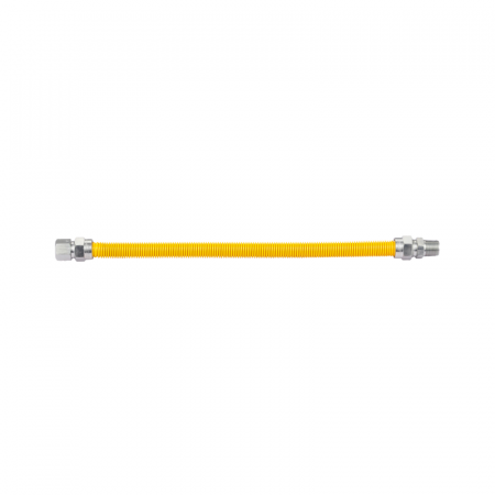 Gas Connector L/VLV Coated 1/2" OD 1/2 MIP X 1/2 FIP BV